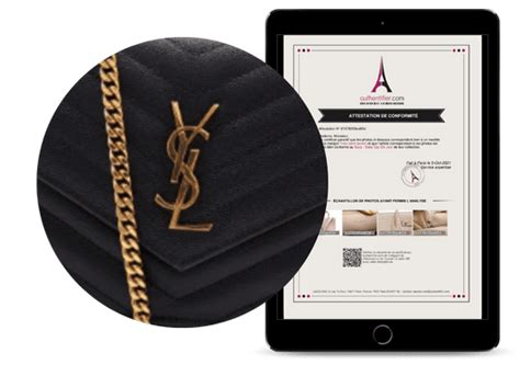 certificat d'authenticité yves saint laurent